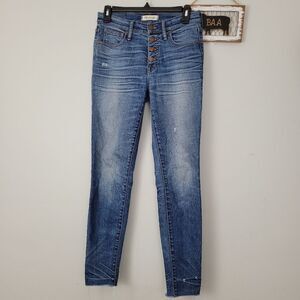 Madewell‎ 9” High Rise Skinny Jeans Exposed Buttons Size 26